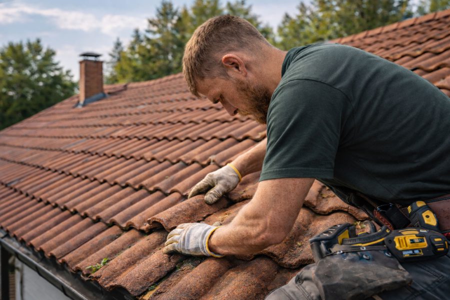 Villa med nytt tak i toppskick i naturligt dagsljus