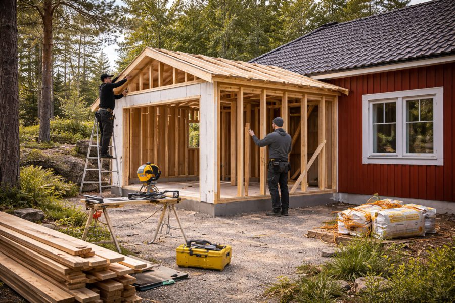 Utbyggnad som smälter ihop med befintligt hus