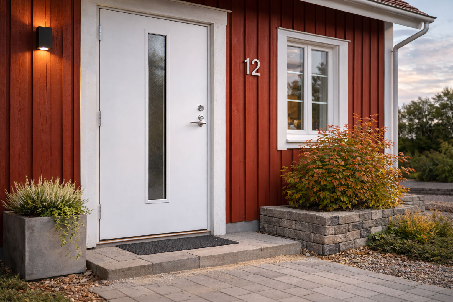 Ytterdörr monterad med korrekt passform och tätning