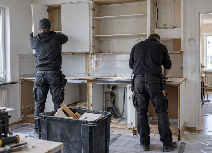 Koksrenovering – hantverkare i arbete