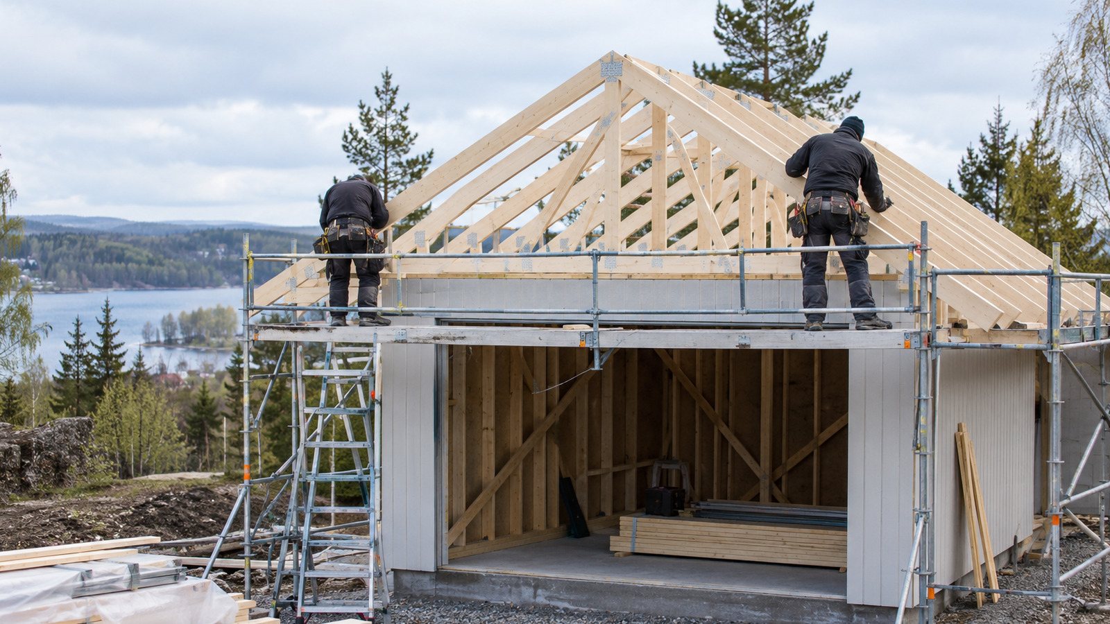 Attefall garage hantverkare takstolar