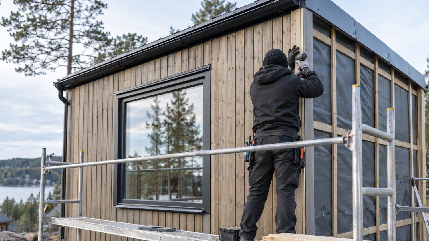 Attefall garage hantverkare fasad