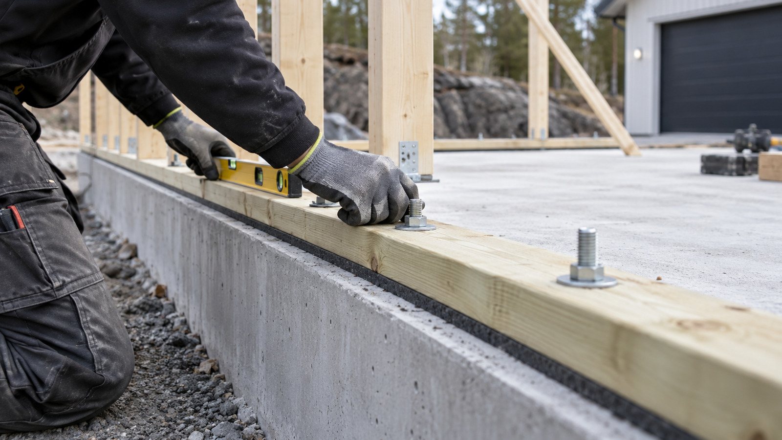 Attefall garage arbete grund