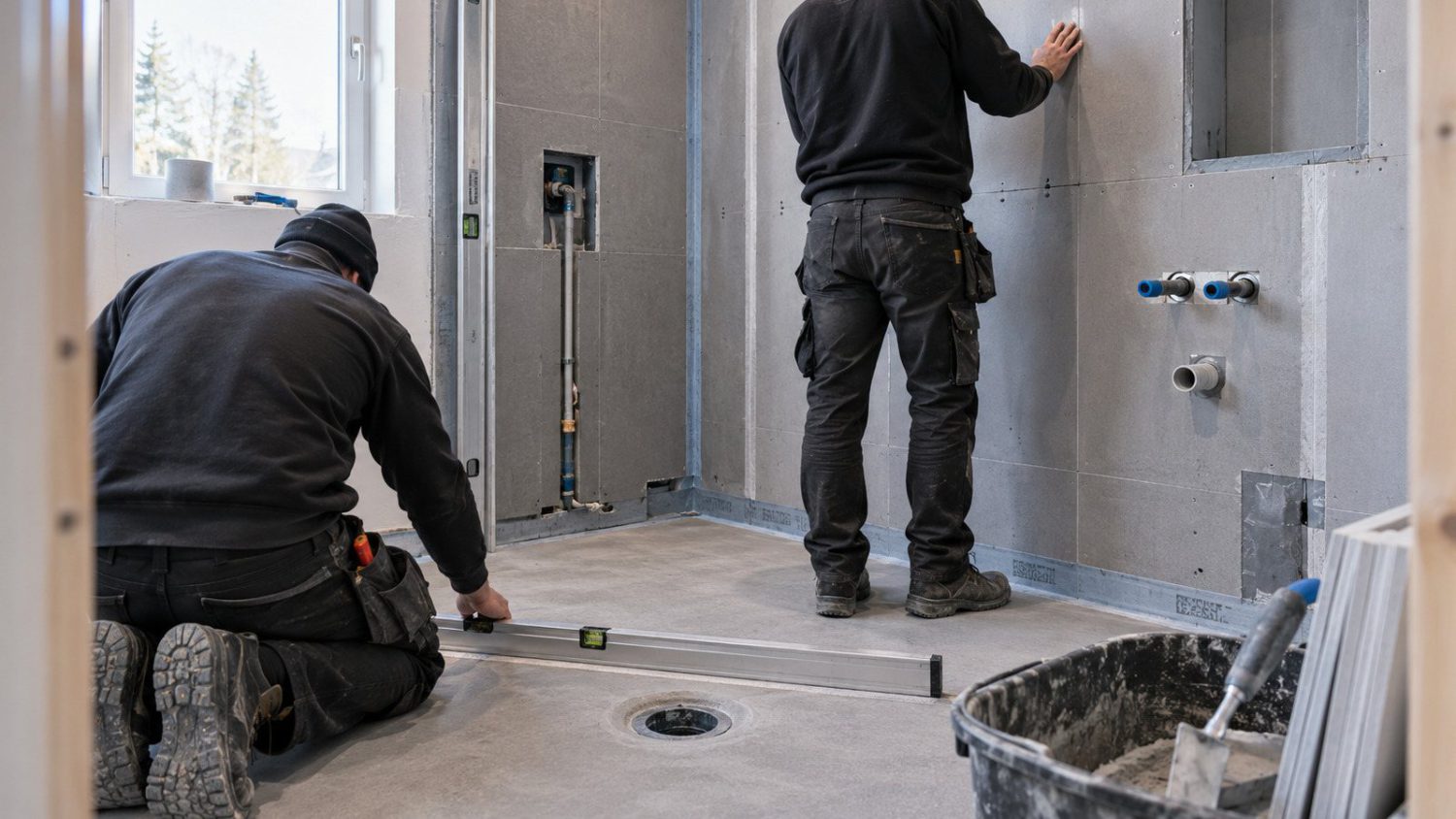 Badrum hantverkare underarbete