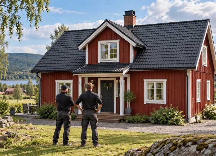 Taklaggare hero fardigt rott hus