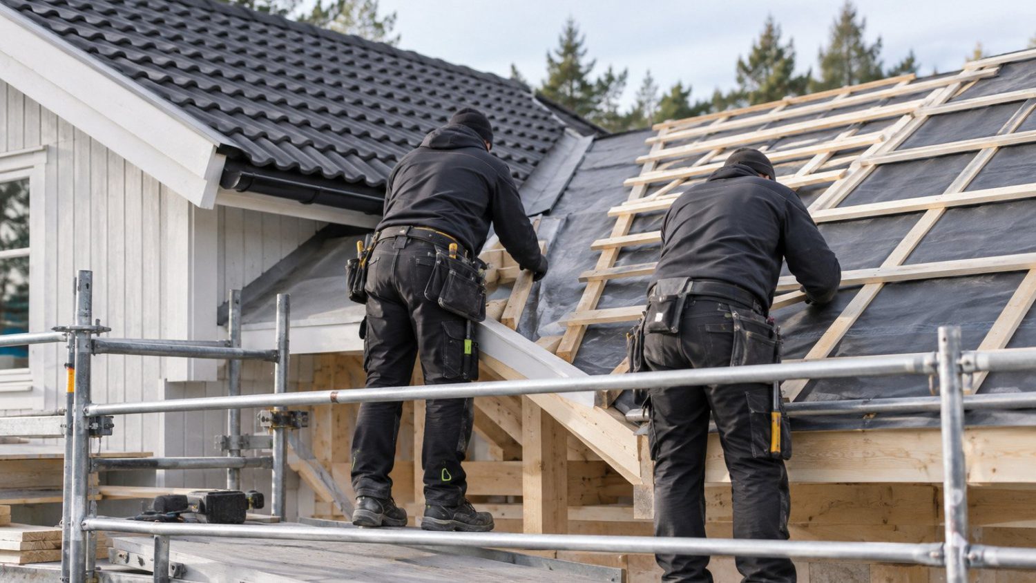 Tillbyggnad hantverkare takanslutning