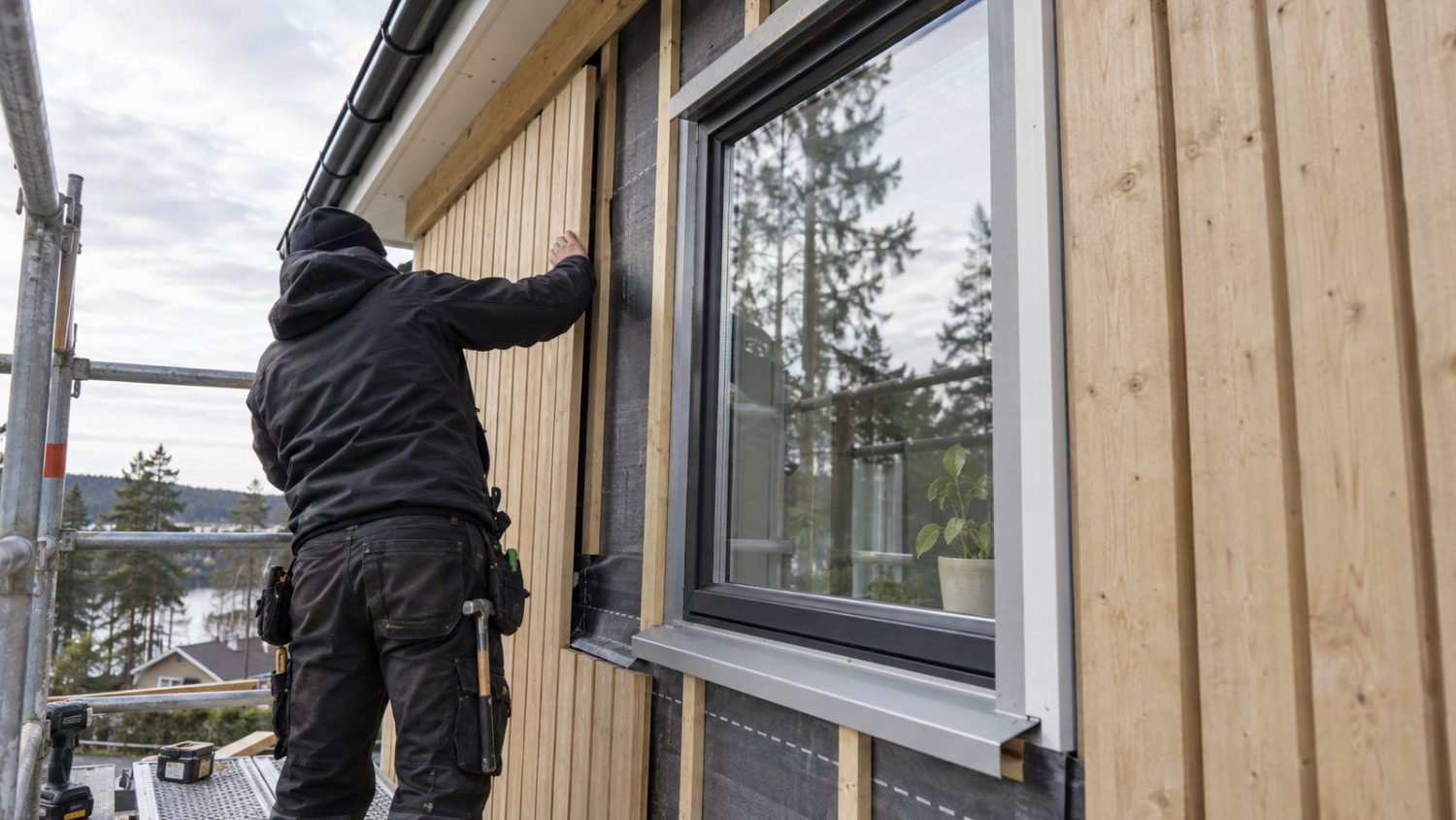 Tillbyggnad hantverkare fasad