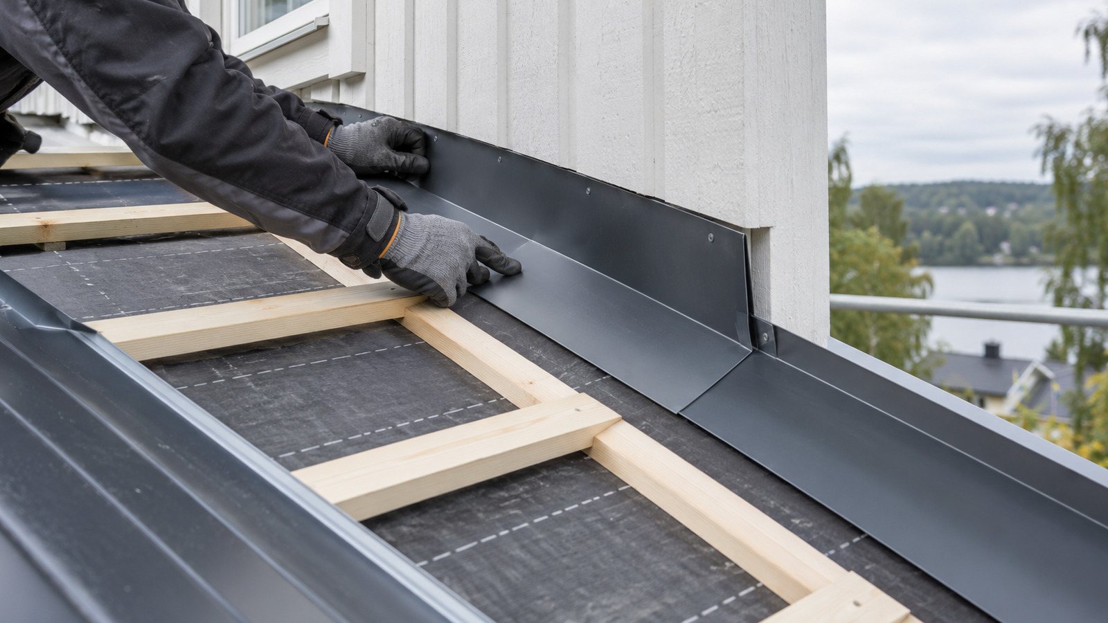 Tillbyggnad arbete takanslutning